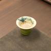 Hand-painted Green Orange Daisy Ceramic Gongfu Tea Set with Infuser and Filter