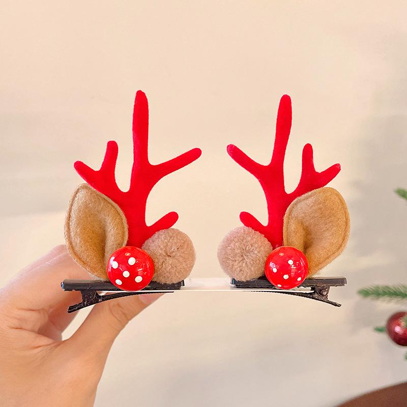 Christmas Antler Hair Clips for Girls - Holiday Party Hair Accessories for Children