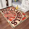 Hells Angels Logo with Skull and Wings Design. Non-slip rug suitable for living room and bedroom sofas.