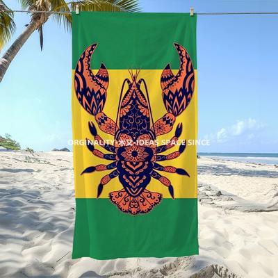 Bohemian Lobster Print Beach Towel Patterned Sunscreen And Windproof Suitable For Swimming Pool Camping Travel