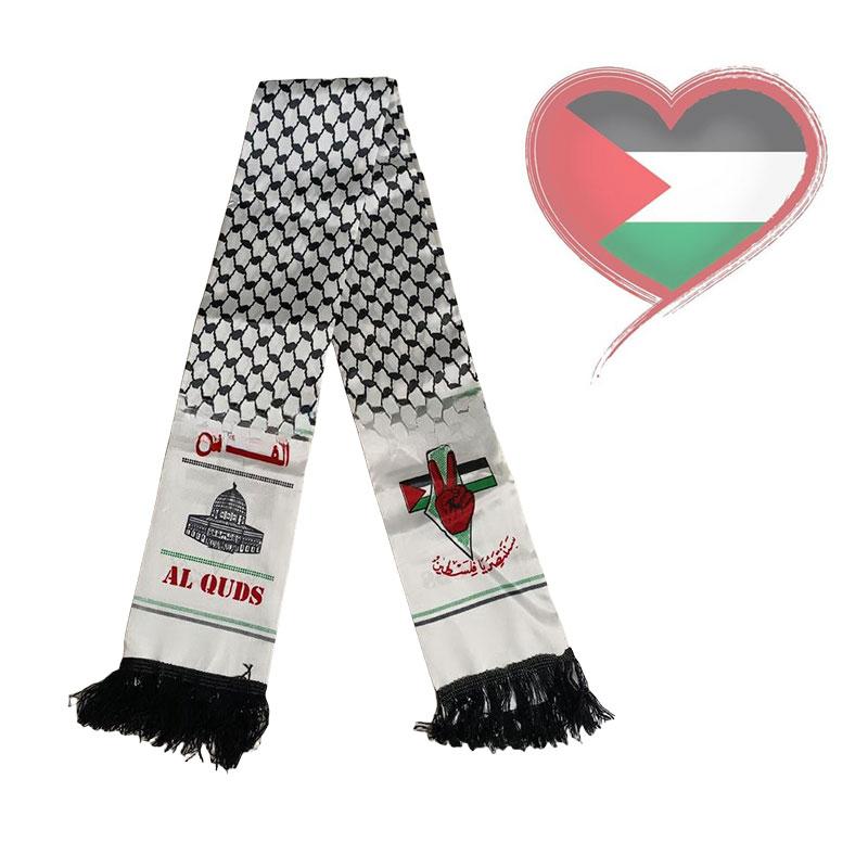 Printing Flag Palestine Polyester Scarf Outdoor Use Fan Football Gift Souvenir