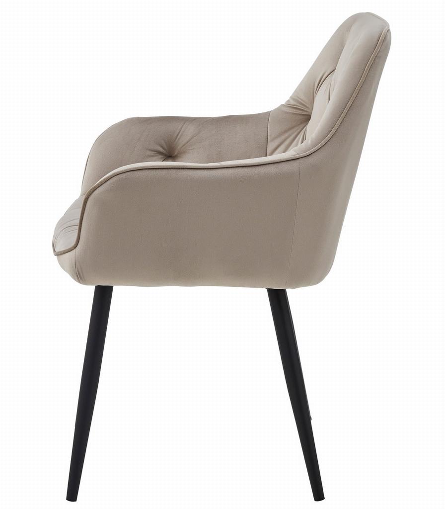 JORK chair - dark beige velvet / black legs x 1