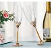 Shangqi Crystal Glass Enamel Daisy Champagne Flutes