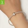 Simple Classic Heart-Shaped Silicone Positioning Bracelet Clip Buckle, Shining Love S925 Sterling Silver Bead Spacer Accessories