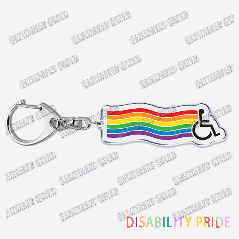 Disability Pride Key Chain Keychains Ring for Accessories Bag Pendant Keyring Jewelry Autism Festival Support
