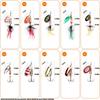 10Pcs Rotating Feather Fake Bait Rooster Tail 10cm with High Carbon Steel F.5g Special Storage Box for Bass And Salmon Fishing
