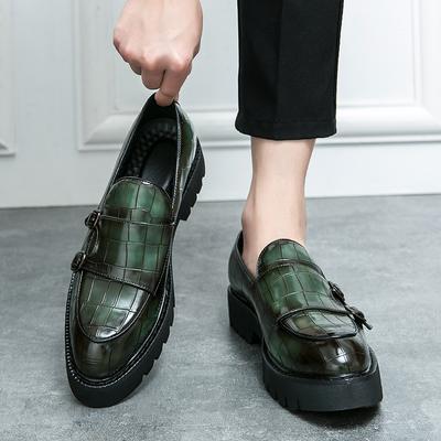 Značka Módní Ležérní Kožené Boty Pánské Business Formální Obuv A Pedal Silná Podrážka Mokasíny Obuv do obleku Lakované Boty Lesklé Boty