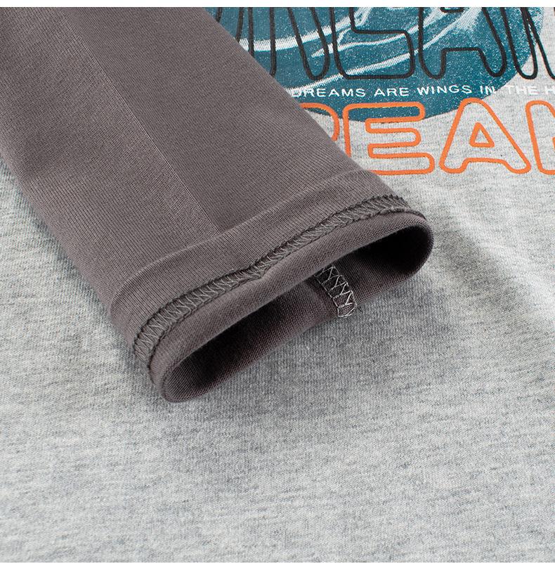 27kids Boys' Korean Style Cartoon Long Sleeve T-Shirt - Autumn Spliced Sleeve Baby Base Layer