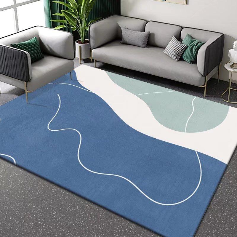 Modern Geometric Abstract Area Rug with Multicolor Shapes Lines Pattern Carpet for Living Room Contemporary Home Decor