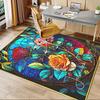 Stunning Stained Rose Chair Mat Office Carpet, Oversized Rug for Home Decor, Sofa Mat, Desk Pad, Gif