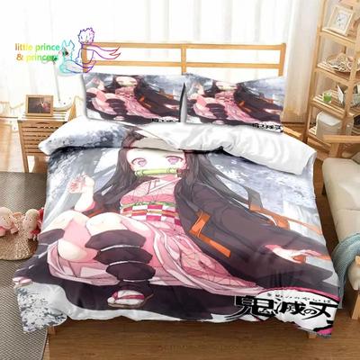 3D Kamado Nezuko Anime Demon Slayer Zestaw Pościeli Pojedynczy Bliźniaczy Pełny Queen King Size Zestaw na Łóżko Aldult Kid Sypialnia Nadruk 3D