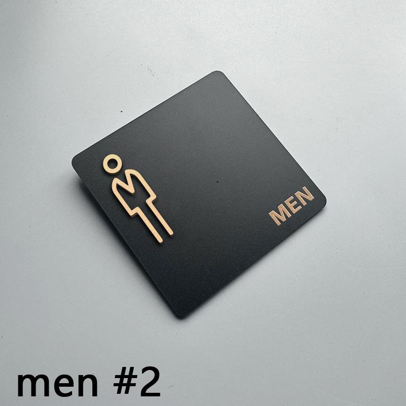 

12x12см Креативні таблички для вбиральні Чоловічі та жіночі таблички для ванної кімнати Акрилові таблички для дверей громадського туалету Нагадування про туалет у готелі 12x12cm