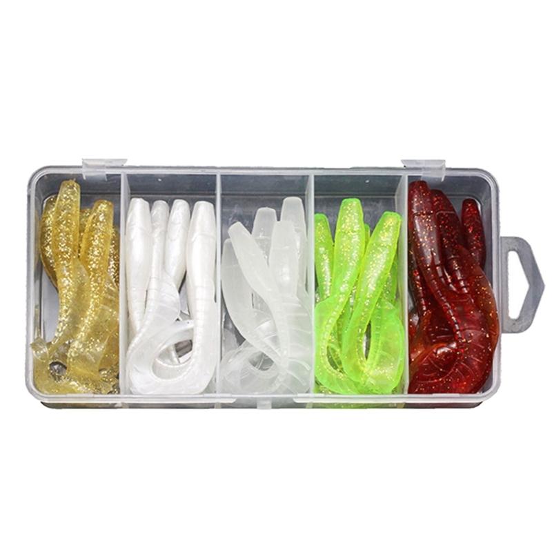 Soft Fishing Lures With Realistic Wiggling Action For Freshwaters Saltwater Basses Includes Tail Grubs