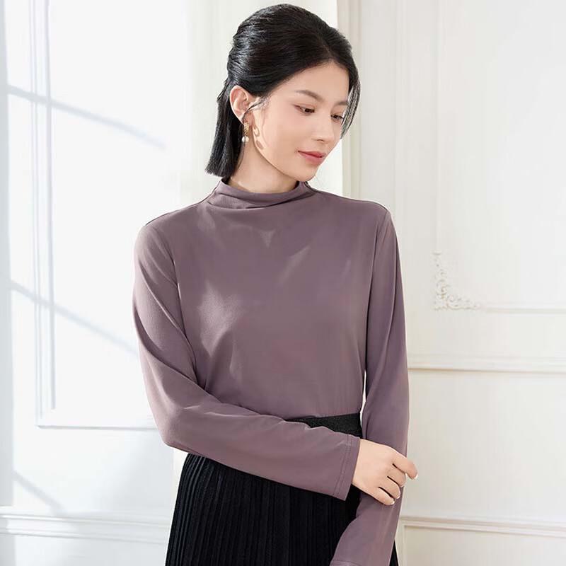 JESSIE Women s Semi-High Collar Slim-Fit Base Layer Top L