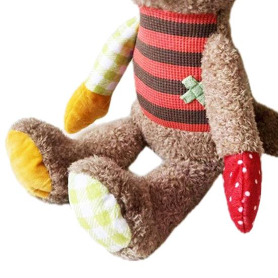 Pet Toy Cartoon Monkey Chicken Horse Design Anxiety Relief Pet Toy with Sound Design Bite-Resistant Interactive Plush Puppy