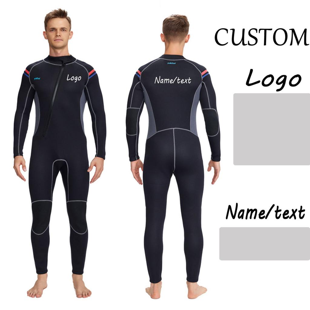 Maßgeschneiderter einteiliger Neoprenanzug 3MM für Paare, langärmliger Voll-Tauchanzug, warm, Sonnen-Quallen-Anzug zum Surfen, Schwimmen