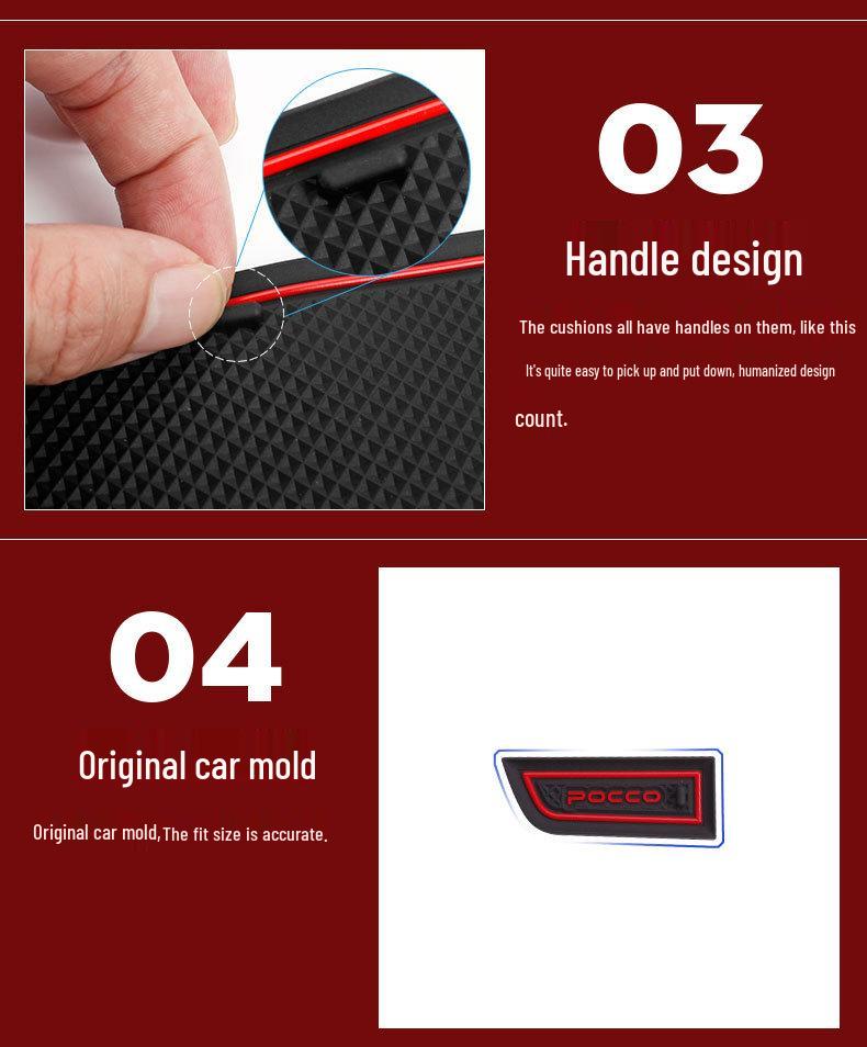 Punkduoduo Car Interior Decoration: Door Slot Pad & Cup Holder