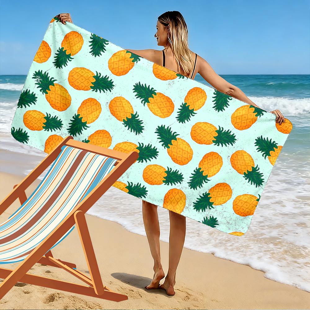 Ananas Muster Minzgrüner Hintergrund Strandtuch schnelltrocknend für Reise Outdoor Sport Joggen Strand und Schwimmen
