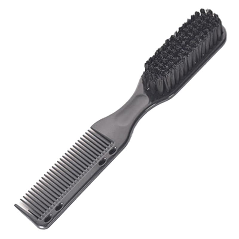 

Double-Sided Comb Brush Black Small Beard Styling Brush Professional Shave Beard Brush Barber Vintage Oil Head Shape Carving Cleaning Brush