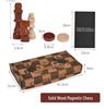 2-in-1 Wooden Folding Magnetic Chess & Checkers Board Game - Portable Tabletop Puzzle Toy