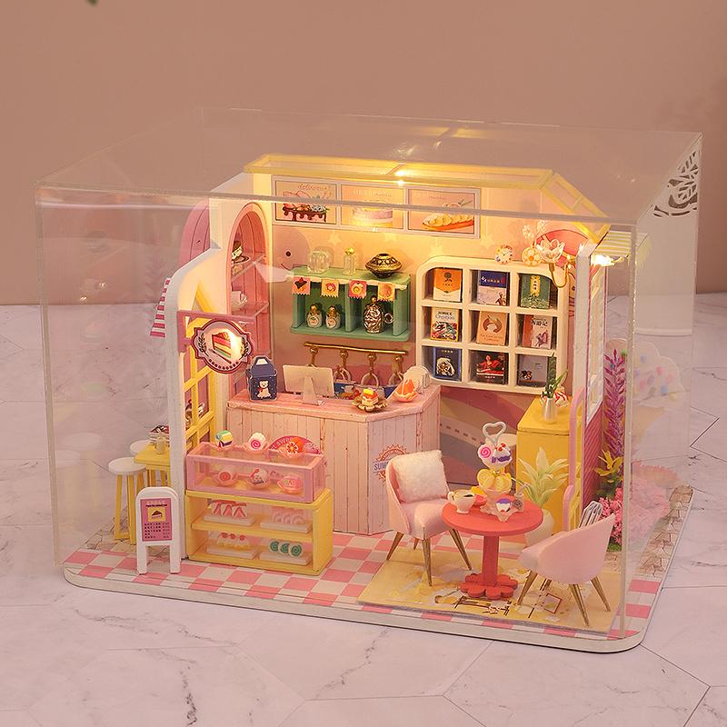 Miniature Doll House Handmade 3D Puzzle Assembly Building Model Kit Creative Room Bedroom Decoration With Furniture Wooden Craft