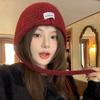 Korean Knitted Balaclava for Women In Autumn and Winter with Large Head Circumference Small Face Warm Ear Protection  Woolen Hat  Pullover Hat