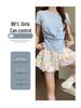 Women's Summer Floral High-Waisted Ice Silk Skort - Slimming, Loose, Wide-Leg Design