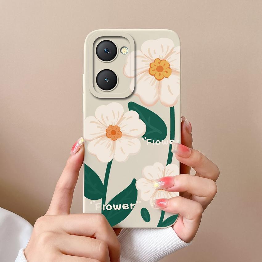 For Vivo Y03t Y02t iQOO U5x Z9 Lite Y400 Pro Y18i Y18t Cute Avocado Pattern Phone Case Lens Protection Liquid Silicone Shockproof Shell For Vivo Cover