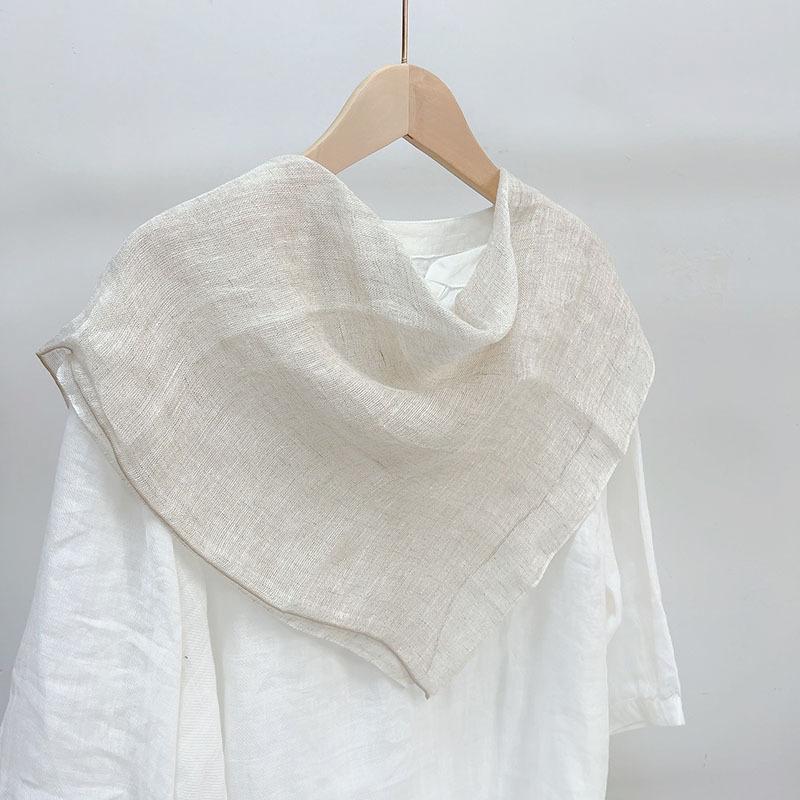 

Summer Bright Color Linen Small Square Scarf Thin Breathable Women Summer Neck Small Scarf and Scarves Accessories for Girls 58x60cm