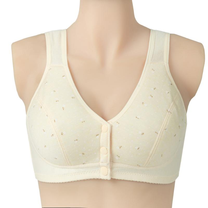 

Яркая пряжка спереди женское нижнее белье тонкий срез мягкого хлопка майка тип для пожилых без стального кольца большой размер бюстгальтер 46/105