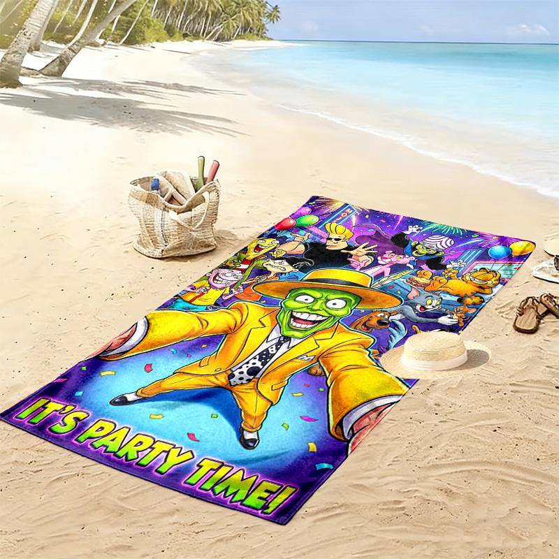 The mask Print Beach Towel, Large Soft Quick Dry Towel for Beach Camping Swimming