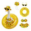 1 Set Hawaiian Goose Outfit, Summer Holiday Goose Costume, Porch Goose Bikini with Sun Hat Sunglasses, Outdoor Goose Clothes Fits 23 Inch Goose Statue