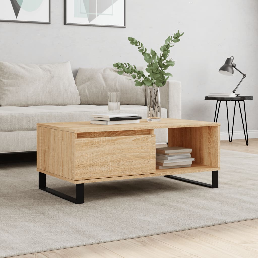 Coffee Table Sonoma Oak 90x50x36.5 Cm Particleboard