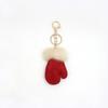 Snow Pu Leather Pendant Fluffy Winter Plush Keyring Fashion Bag Pendant  Gifts