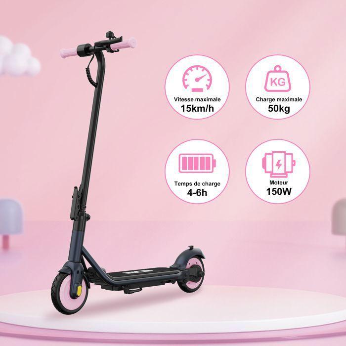 RCB R7X Monopattino Elettrico per Bambini - Pieghevole, 3 Velocità, Autonomia fino a 15 km, Regalo Super Rosa