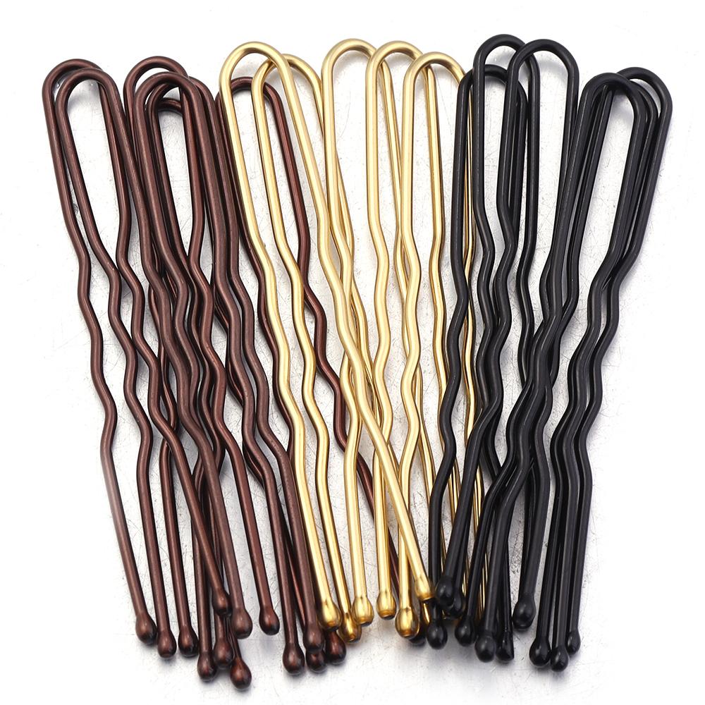 50pcs 5cm Hair Pins Metal U Shape Hairpins For Women Girls Headpiece Wedding Bride Head Jewelry Decor Headwear Hair Accessories