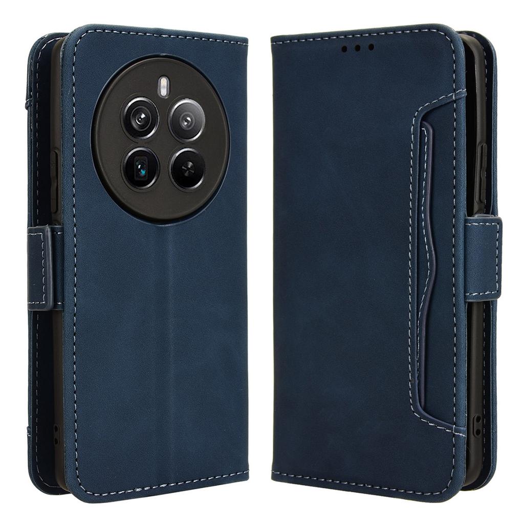 For Realme 12 Pro 5G/12 Pro+ 5G Case PU Leather Stand Multiple Card Holders Phone Cover