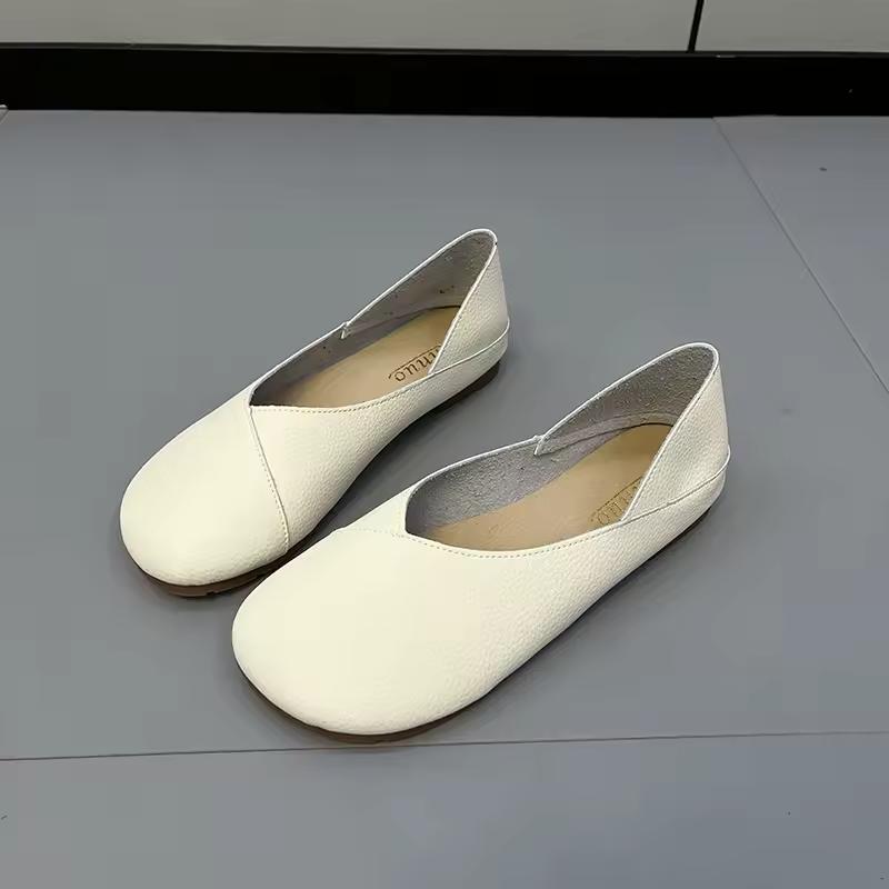 Leder Frühling Herbst Damen Ballerinas Damen Slipper Bequeme Weiche Leder Damen Flats Schuhe