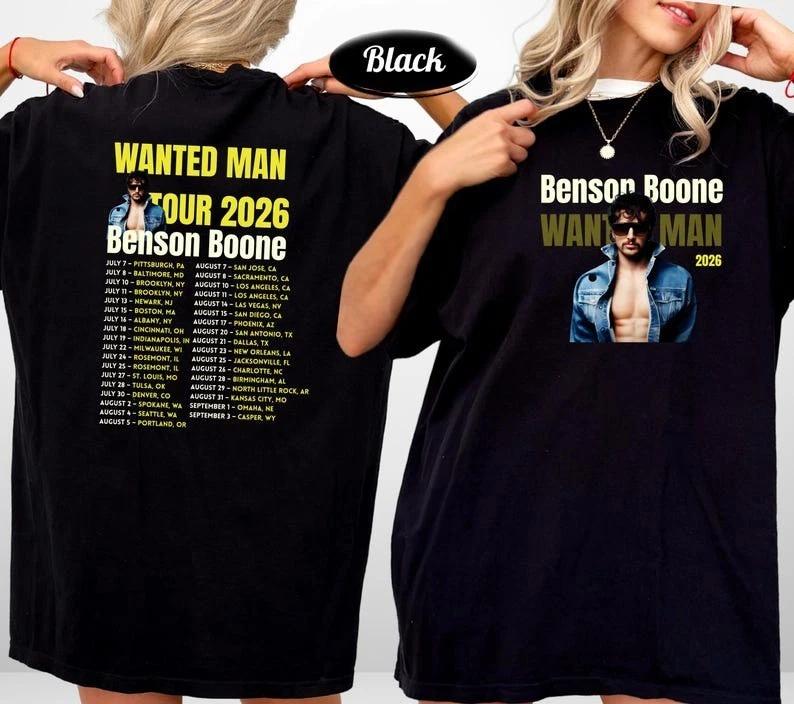 

Benson Boone Vintage Shirt, Wanted Man Tour Shirt,Tour Album 2026 Concert Gift 3XL