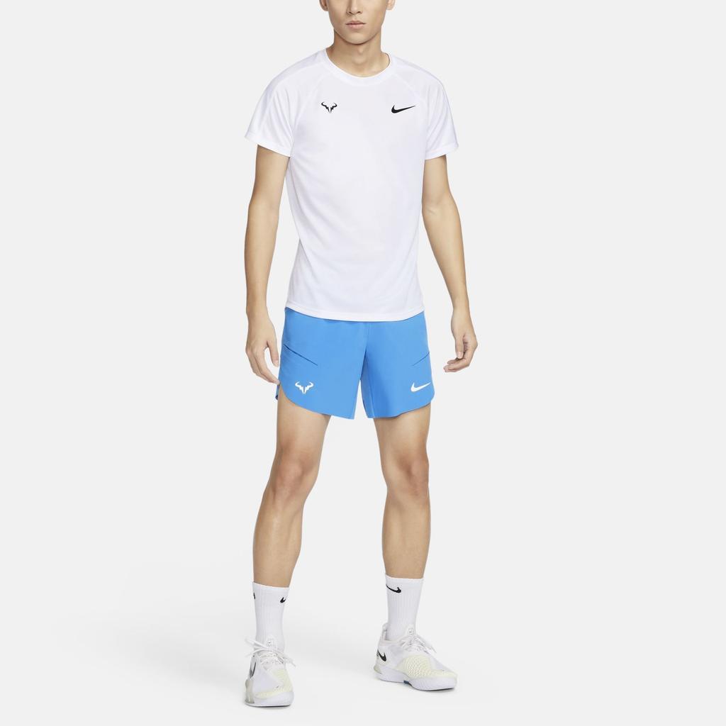 Nike Rafa Challenger Dri-Fit Solid Quick-Dry Crew Neck Short Sleeve T-Shirt Men Tops White DV2888-100