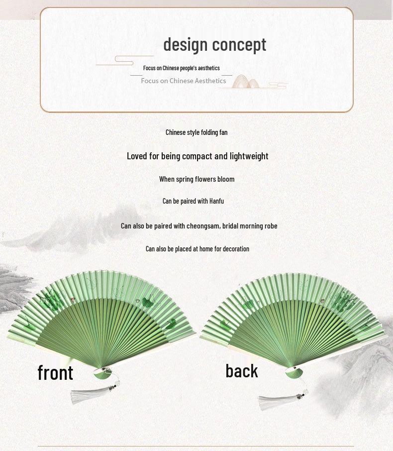 Portable Chinese Qipao Dance Fan: Small, Carry-On, Hollowed-Out Folding Design