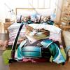 Samurai Cat 3PCS Bedding Set Cool Warrior Cat Print Soft Microfiber Duvet Cover Pillowcase Home Decor