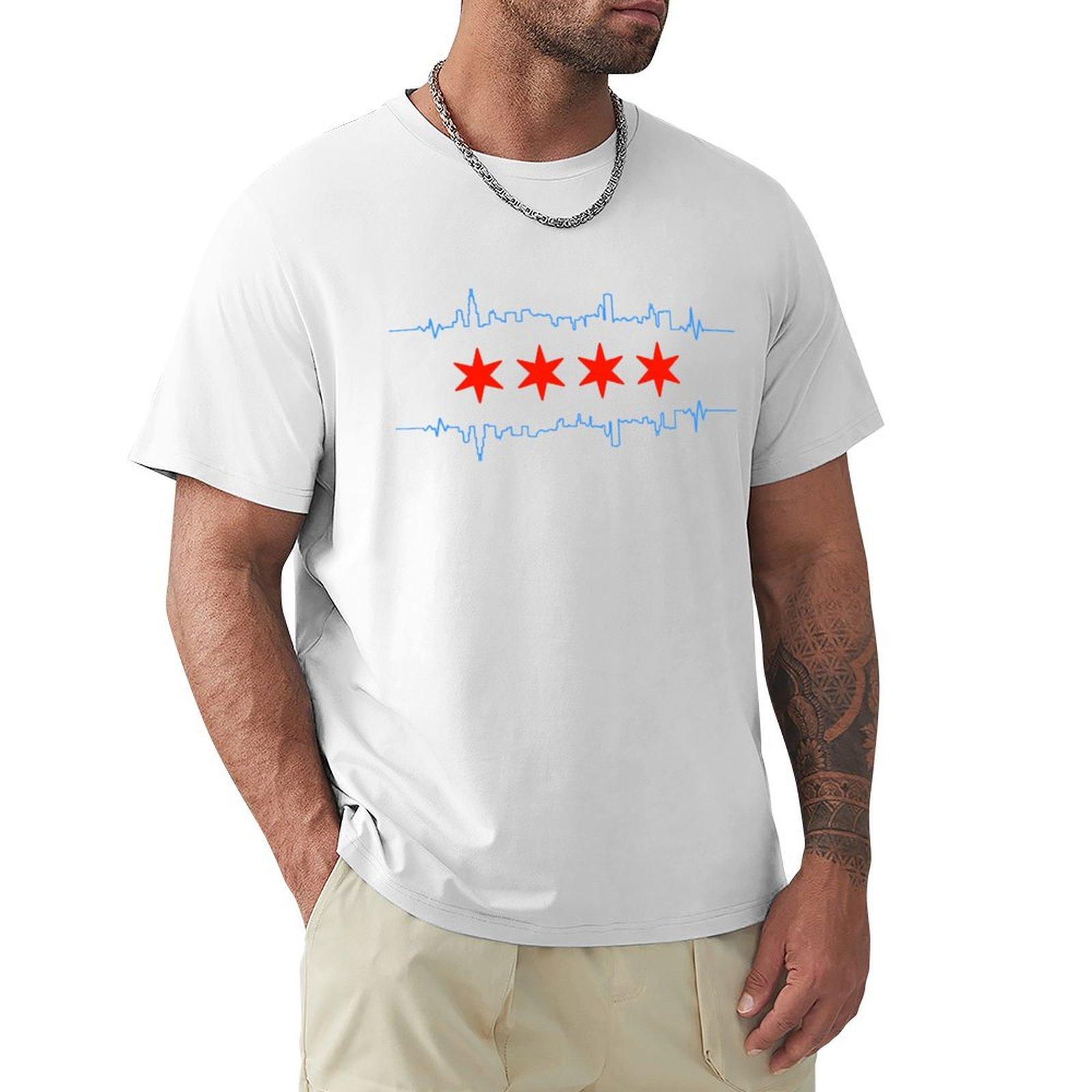 Chicago Heart Beat Tshirt Sweat Absorbing Sports Tee Shirt S
