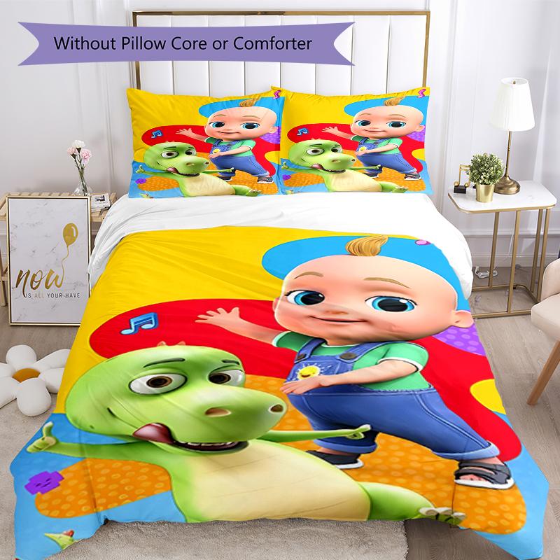 Juego de Ropa de Cama CoComelon de 3 Piezas Funda Nórdica con Cierre Incluye 1 Funda Nórdica y 2 Fundas de Almohada, Suave y Cómodo para Todas las Estaciones.