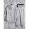 Men's Casual 2 Piece Set, Boston Printed Drawstring Pocket Hoodie and Drawstring Outdoor Casual Sports Pants