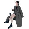 This Year's Trending Petite Korean Style Mid-Length Trench Coat for Women - 2025 Autumn/Winter Over-the-Knee Chic British Design