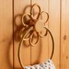 Country Style Flower Rattan Towel Ring-Handmade Natural Bathroom Accessory Wall-Mounted Home Decor Supplies for Rustic Interiors