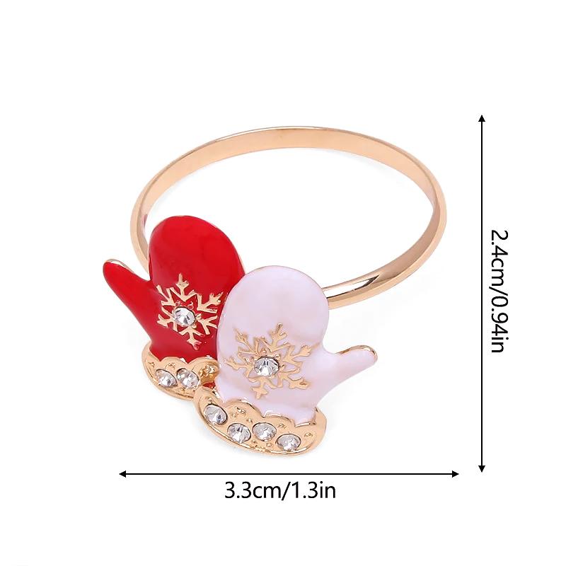 1PC Christmas Aesthetic Napkin Ring Cartoon Alloy Ritual Sense Metal Multi-element Napkin Clasp Creativity Table Setting