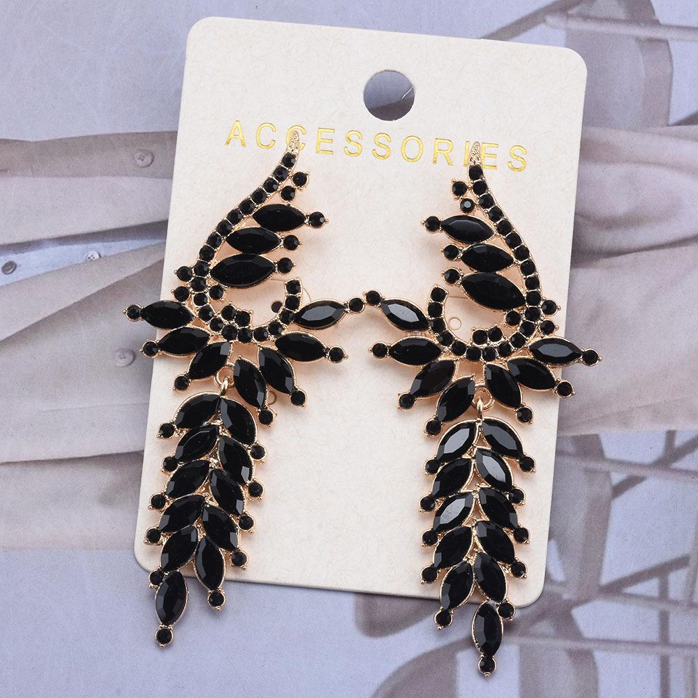 Tassel Geometric Za Colored Crystal Long Earrings Highquality And Fashionable Accessories