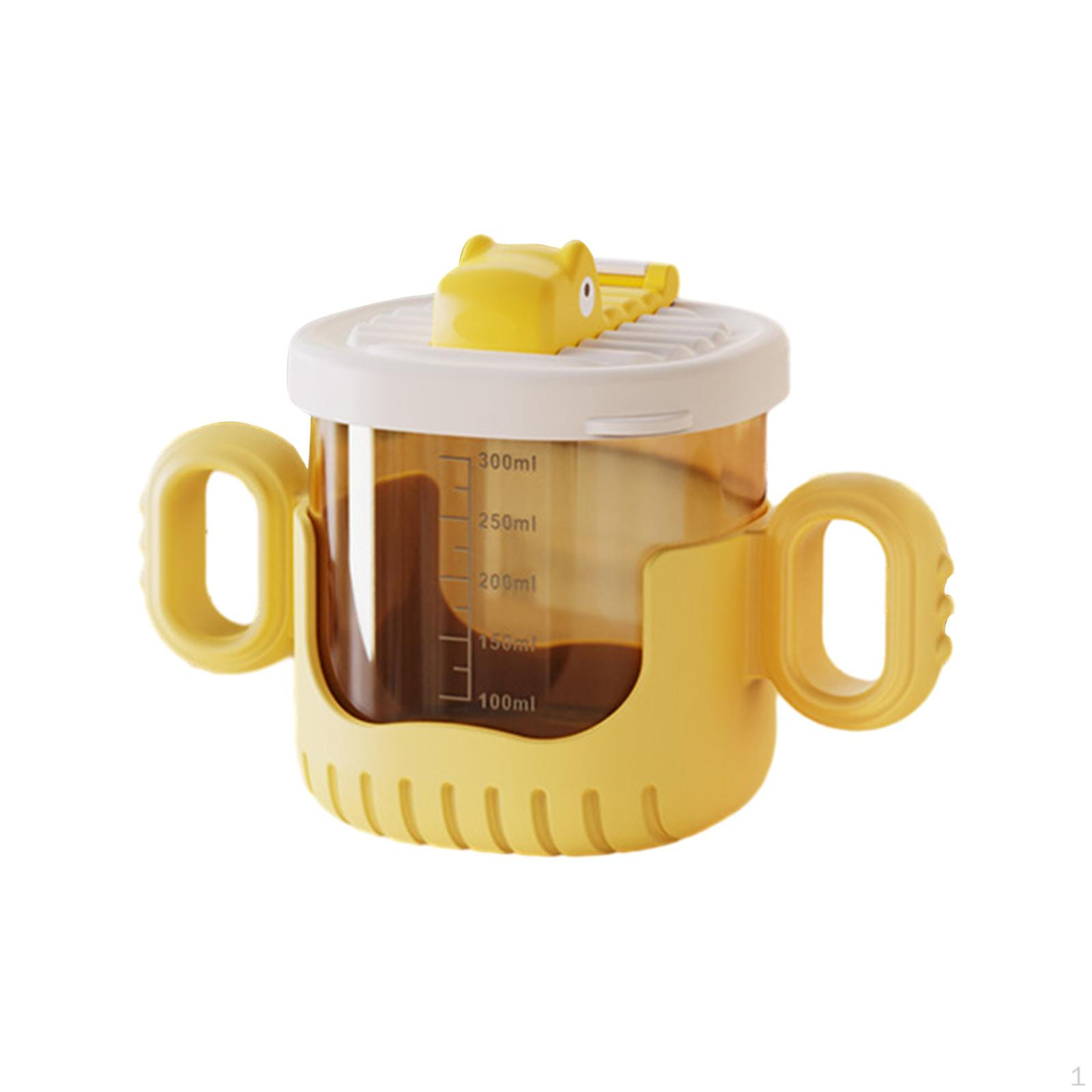 

Силиконовая чашка-непроливайка для малышей, 10 унций/300 мл, небьющаяся, с соломинкой, мультяшная для детей жёлтый